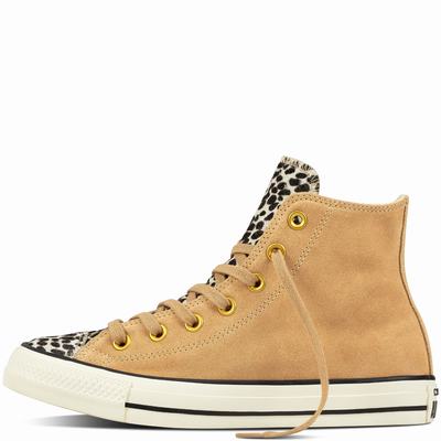 Converse Chuck Taylor All Star '70 Cheetah Pony Hair High Tops Womens - Light/Black Shoes (652ZBGAW)